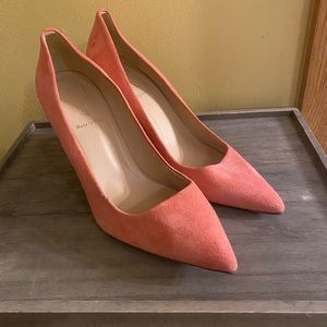 J. Crew Italian pink suede kitten heels